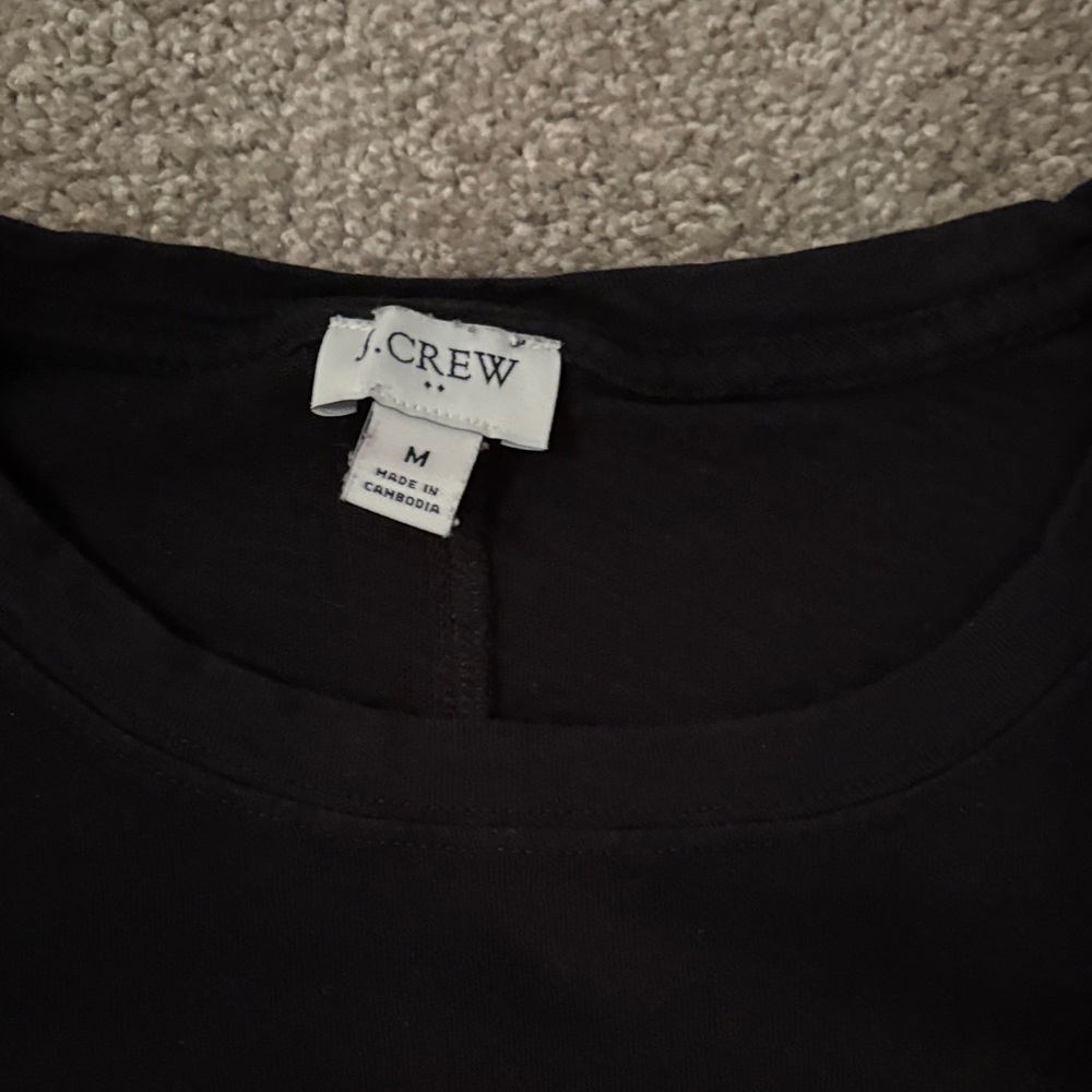 J. Crew Factory Black Long-Sleeve Top with Pink Gingham Pajama Pants. - Picture 3 of 3